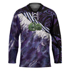 Purple Traditional Cloak Aotearoa Hockey Jersey Maori Paua Shell Korowai Pattern - Aussie Hoodie