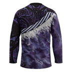 Purple Traditional Cloak Aotearoa Hockey Jersey Maori Paua Shell Korowai Pattern - Aussie Hoodie