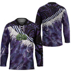 Purple Traditional Cloak Aotearoa Hockey Jersey Maori Paua Shell Korowai Pattern - Aussie Hoodie