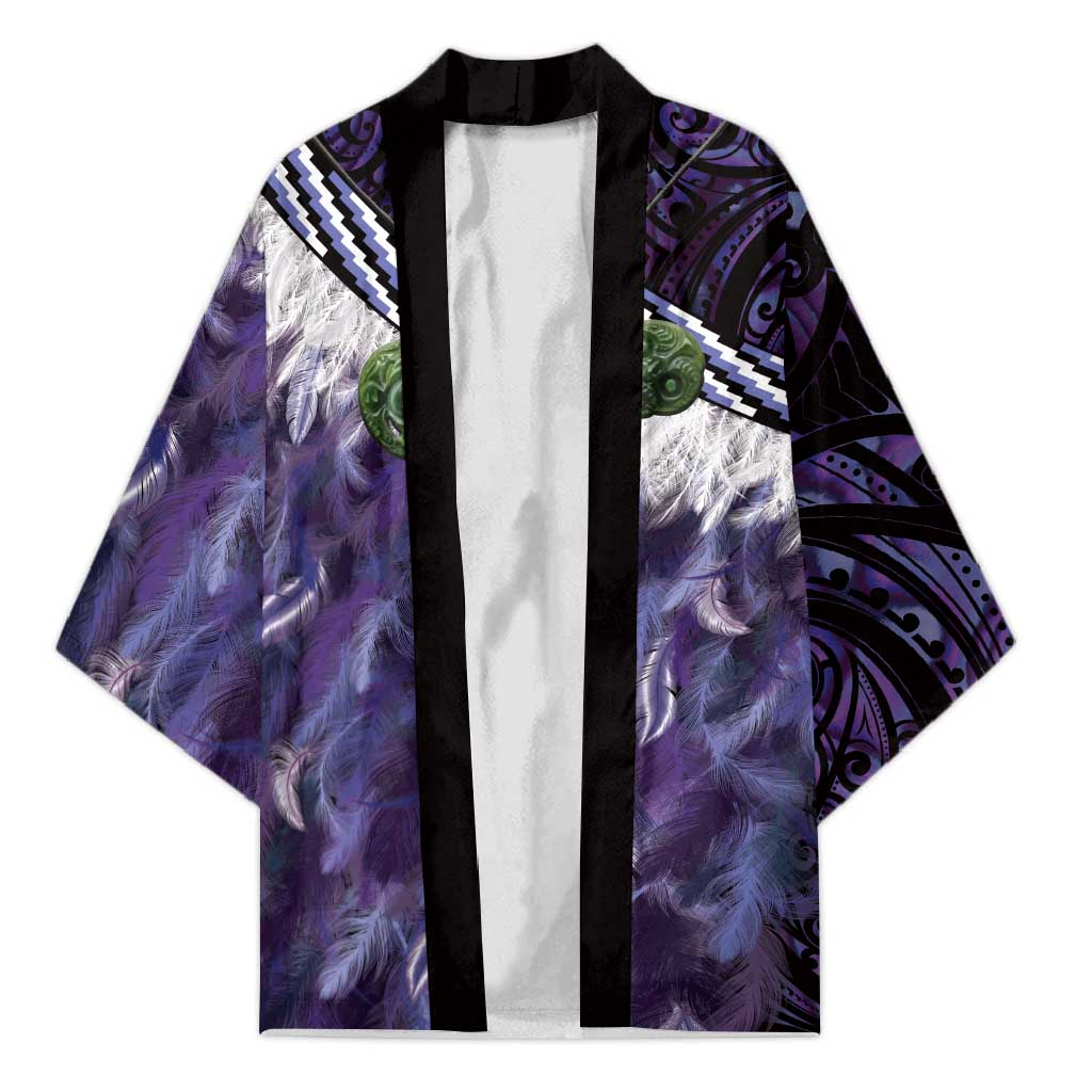 Purple Traditional Cloak Aotearoa Kimono Maori Paua Shell Korowai Pattern - Aussie Hoodie