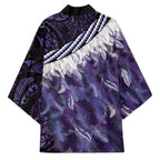 Purple Traditional Cloak Aotearoa Kimono Maori Paua Shell Korowai Pattern - Aussie Hoodie