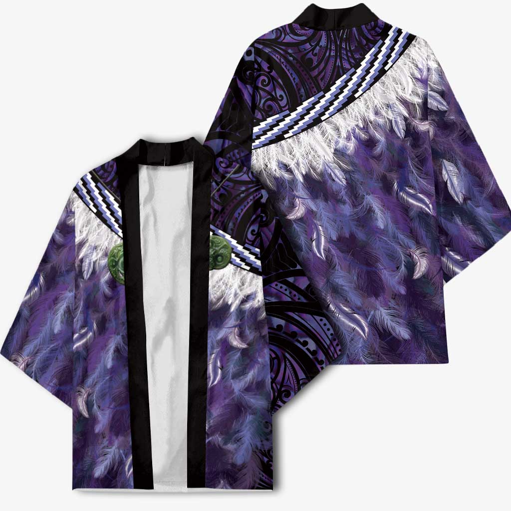 Purple Traditional Cloak Aotearoa Kimono Maori Paua Shell Korowai Pattern - Aussie Hoodie