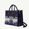 Purple Traditional Cloak Aotearoa Leather Bag Maori Paua Shell Korowai Pattern - Aussie Hoodie