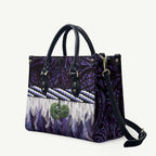 Purple Traditional Cloak Aotearoa Leather Bag Maori Paua Shell Korowai Pattern - Aussie Hoodie
