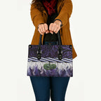 Purple Traditional Cloak Aotearoa Leather Bag Maori Paua Shell Korowai Pattern - Aussie Hoodie