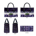 Purple Traditional Cloak Aotearoa Leather Bag Maori Paua Shell Korowai Pattern - Aussie Hoodie