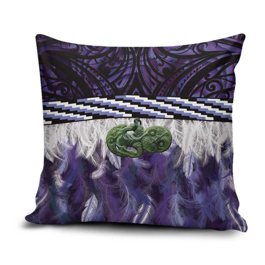 Purple Traditional Cloak Aotearoa Pillow Cover Maori Paua Shell Korowai Pattern - Aussie Hoodie