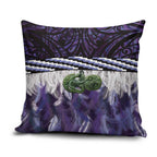 Purple Traditional Cloak Aotearoa Pillow Cover Maori Paua Shell Korowai Pattern - Aussie Hoodie