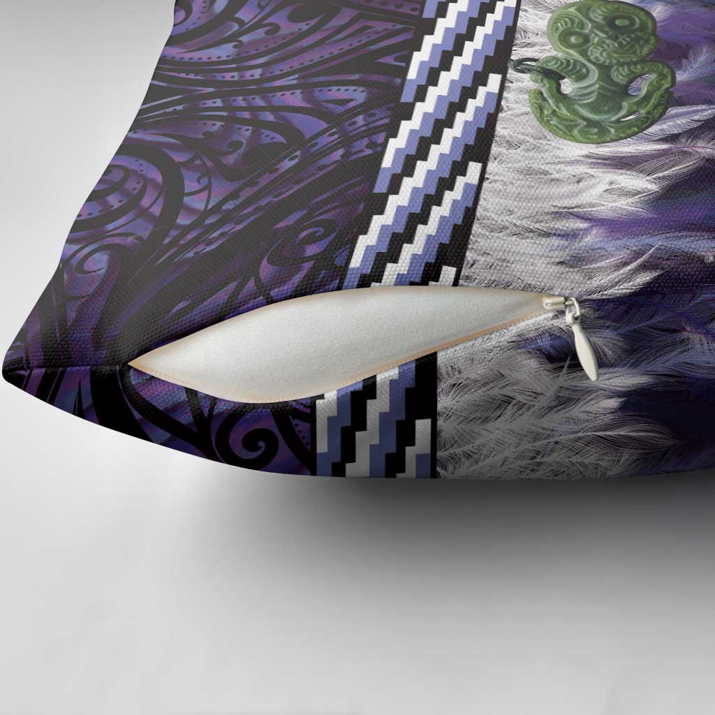 Purple Traditional Cloak Aotearoa Pillow Cover Maori Paua Shell Korowai Pattern - Aussie Hoodie