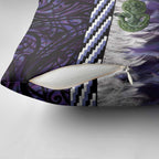 Purple Traditional Cloak Aotearoa Pillow Cover Maori Paua Shell Korowai Pattern - Aussie Hoodie