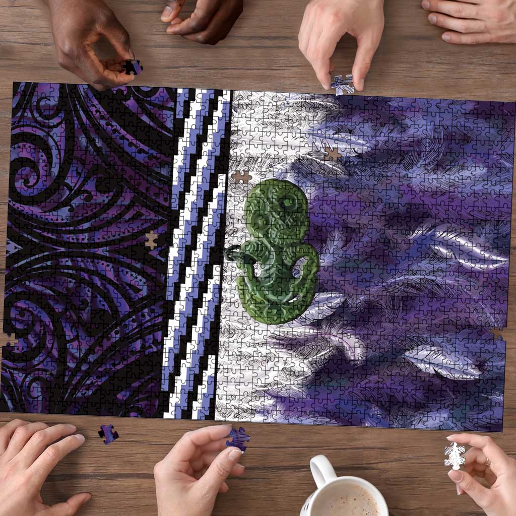 Purple Traditional Cloak Aotearoa Puzzle Maori Paua Shell Korowai Pattern - Aussie Hoodie