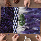 Purple Traditional Cloak Aotearoa Puzzle Maori Paua Shell Korowai Pattern - Aussie Hoodie
