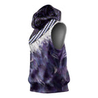 Purple Traditional Cloak Aotearoa Sleeveless Hoodie Maori Paua Shell Korowai Pattern - Aussie Hoodie