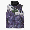 Purple Traditional Cloak Aotearoa Sleeveless Puffer Jacket Maori Paua Shell Korowai Pattern - Aussie Hoodie