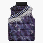 Purple Traditional Cloak Aotearoa Sleeveless Puffer Jacket Maori Paua Shell Korowai Pattern - Aussie Hoodie