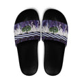 Purple Traditional Cloak Aotearoa Slide Sandals Maori Paua Shell Korowai Pattern - Aussie Hoodie