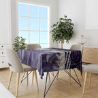 Purple Traditional Cloak Aotearoa Tablecloth Maori Paua Shell Korowai Pattern