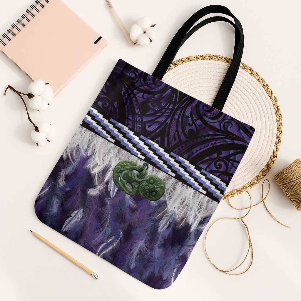 Purple Traditional Cloak Aotearoa Tote Bag Maori Paua Shell Korowai Pattern - Aussie Hoodie