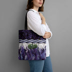 Purple Traditional Cloak Aotearoa Tote Bag Maori Paua Shell Korowai Pattern - Aussie Hoodie