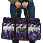 Purple Traditional Cloak Aotearoa Travel Bag Maori Paua Shell Korowai Pattern - Aussie Hoodie