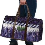 Purple Traditional Cloak Aotearoa Travel Bag Maori Paua Shell Korowai Pattern - Aussie Hoodie