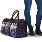 Purple Traditional Cloak Aotearoa Travel Bag Maori Paua Shell Korowai Pattern - Aussie Hoodie