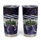 Purple Traditional Cloak Aotearoa Tumbler Cup Maori Paua Shell Korowai Pattern
