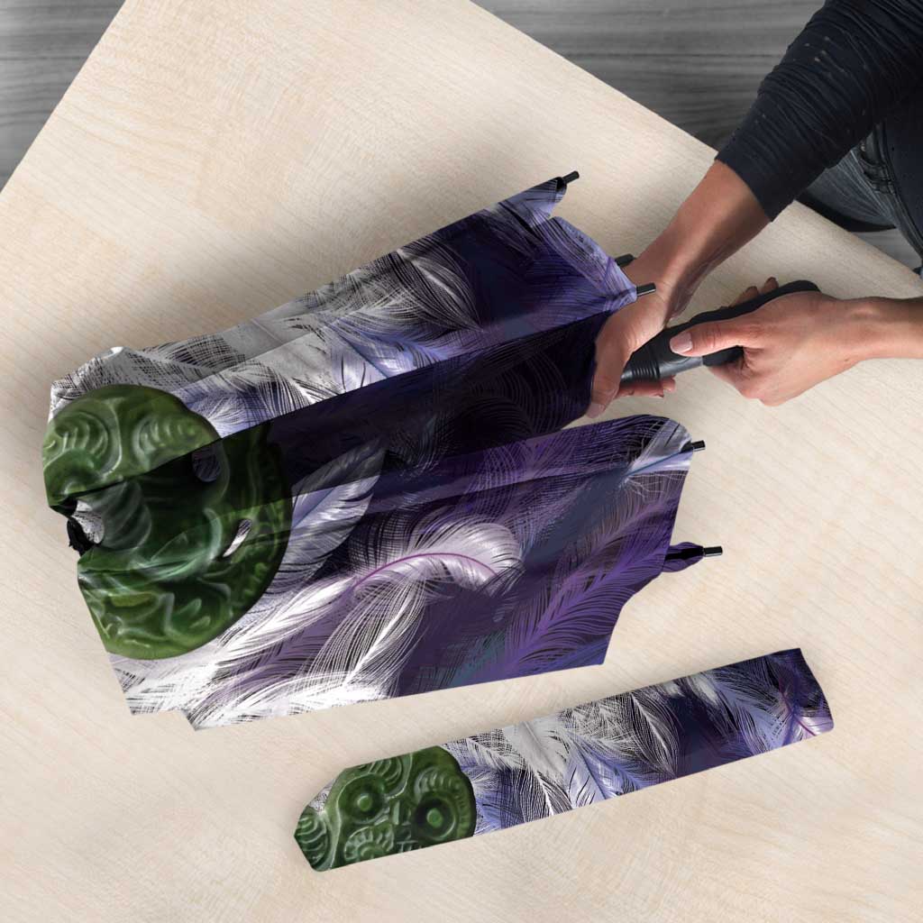 Purple Traditional Cloak Aotearoa Umbrella Maori Paua Shell Korowai Pattern - Aussie Hoodie
