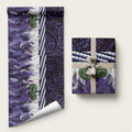 Purple Traditional Cloak Aotearoa Wrapping Paper Maori Paua Shell Korowai Pattern - Aussie Hoodie