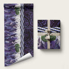 Purple Traditional Cloak Aotearoa Wrapping Paper Maori Paua Shell Korowai Pattern - Aussie Hoodie