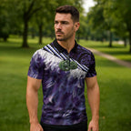 Purple Traditional Cloak Aotearoa Zipper Polo Shirt Maori Paua Shell Korowai Pattern - Aussie Hoodie