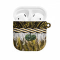 Yellow Traditional Cloak Aotearoa AirPods Case Maori Paua Shell Korowai Pattern - Aussie Hoodie
