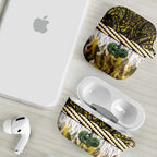 Yellow Traditional Cloak Aotearoa AirPods Case Maori Paua Shell Korowai Pattern - Aussie Hoodie