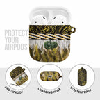 Yellow Traditional Cloak Aotearoa AirPods Case Maori Paua Shell Korowai Pattern - Aussie Hoodie