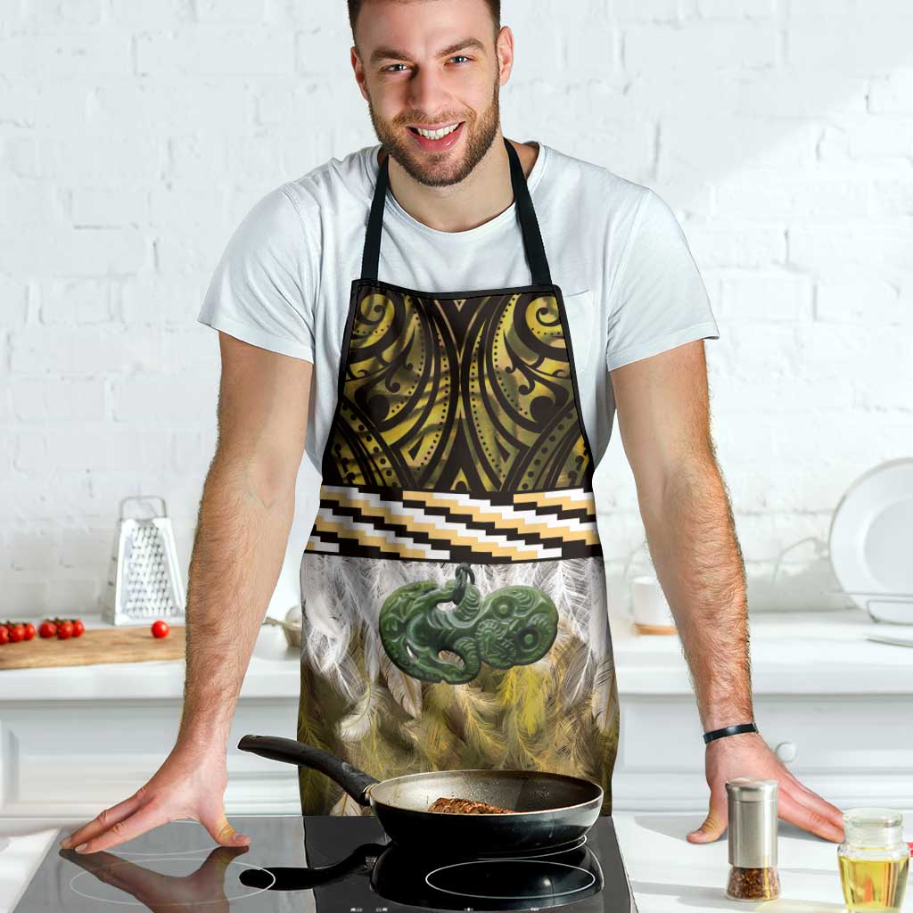 Yellow Traditional Cloak Aotearoa Apron Maori Paua Shell Korowai Pattern - Aussie Hoodie