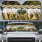 Yellow Traditional Cloak Aotearoa Auto Sun Shade Maori Paua Shell Korowai Pattern - Aussie Hoodie