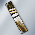 Yellow Traditional Cloak Aotearoa Auto Sun Shade Maori Paua Shell Korowai Pattern - Aussie Hoodie