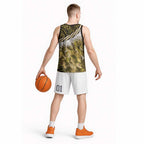 Yellow Traditional Cloak Aotearoa Basketball Jersey Maori Paua Shell Korowai Pattern - Aussie Hoodie
