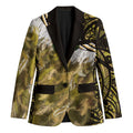 Yellow Traditional Cloak Aotearoa Blazer Maori Paua Shell Korowai Pattern - Aussie Hoodie