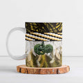 Yellow Traditional Cloak Aotearoa Ceramic Mug Maori Paua Shell Korowai Pattern - Aussie Hoodie
