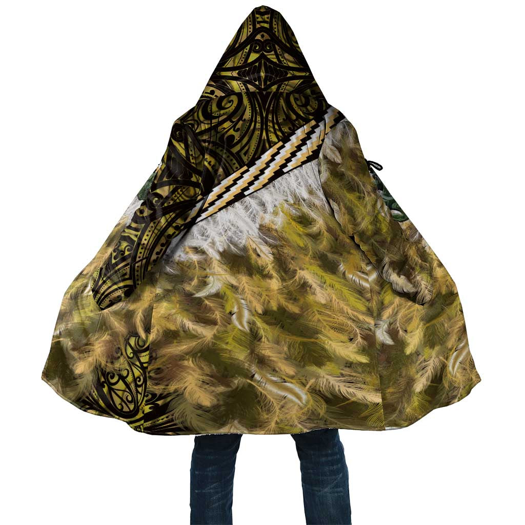 Yellow Traditional Cloak Aotearoa Cloak Maori Paua Shell Korowai Pattern - Aussie Hoodie