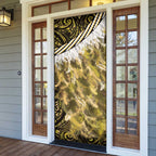 Yellow Traditional Cloak Aotearoa Door Cover Maori Paua Shell Korowai Pattern - Aussie Hoodie