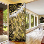 Yellow Traditional Cloak Aotearoa Door Cover Maori Paua Shell Korowai Pattern - Aussie Hoodie