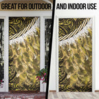 Yellow Traditional Cloak Aotearoa Door Cover Maori Paua Shell Korowai Pattern - Aussie Hoodie