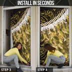 Yellow Traditional Cloak Aotearoa Door Cover Maori Paua Shell Korowai Pattern - Aussie Hoodie