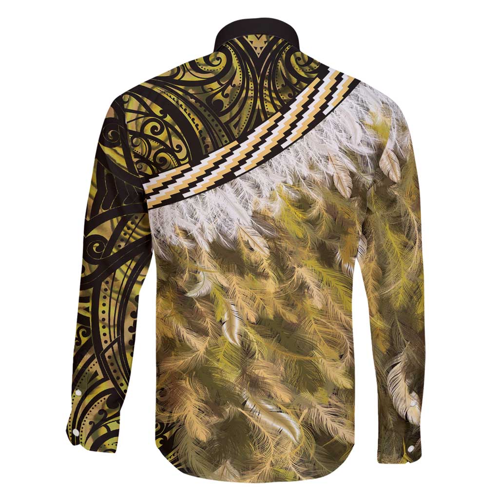 Yellow Traditional Cloak Aotearoa Family Matching Puletasi and Hawaiian Shirt Maori Paua Shell Korowai Pattern