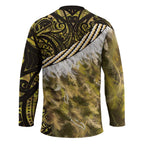 Yellow Traditional Cloak Aotearoa Hockey Jersey Maori Paua Shell Korowai Pattern - Aussie Hoodie