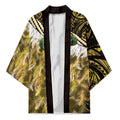 Yellow Traditional Cloak Aotearoa Kimono Maori Paua Shell Korowai Pattern - Aussie Hoodie