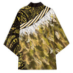 Yellow Traditional Cloak Aotearoa Kimono Maori Paua Shell Korowai Pattern - Aussie Hoodie