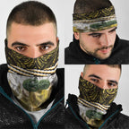 Yellow Traditional Cloak Aotearoa Neck Gaiter Maori Paua Shell Korowai Pattern - Aussie Hoodie